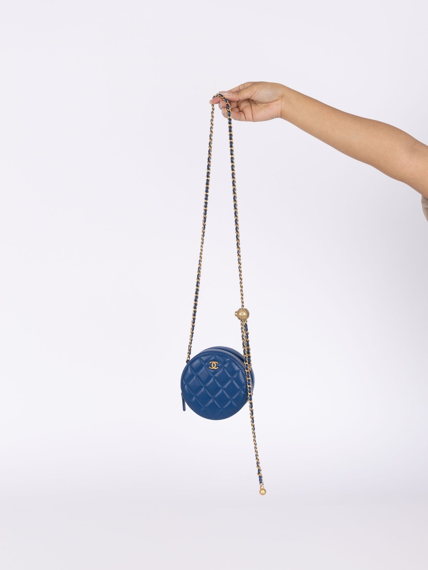 Chanel 2020 Lambskin Round Pearl Crush Crossbody