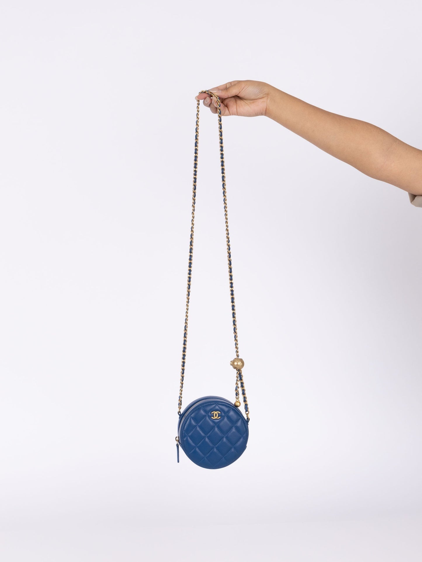 Chanel 2020 Lambskin Round Pearl Crush Crossbody