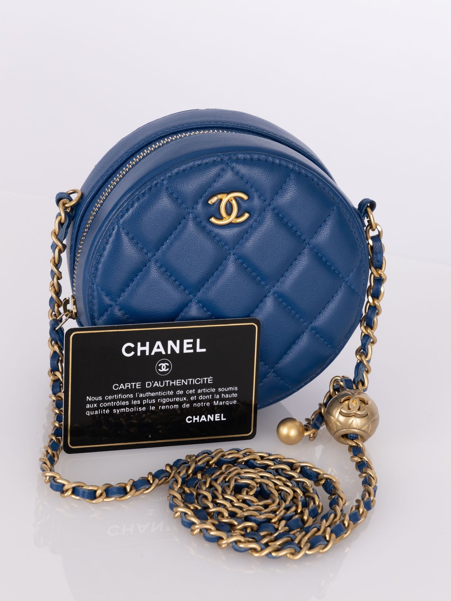 Chanel 2020 Lambskin Round Pearl Crush Crossbody