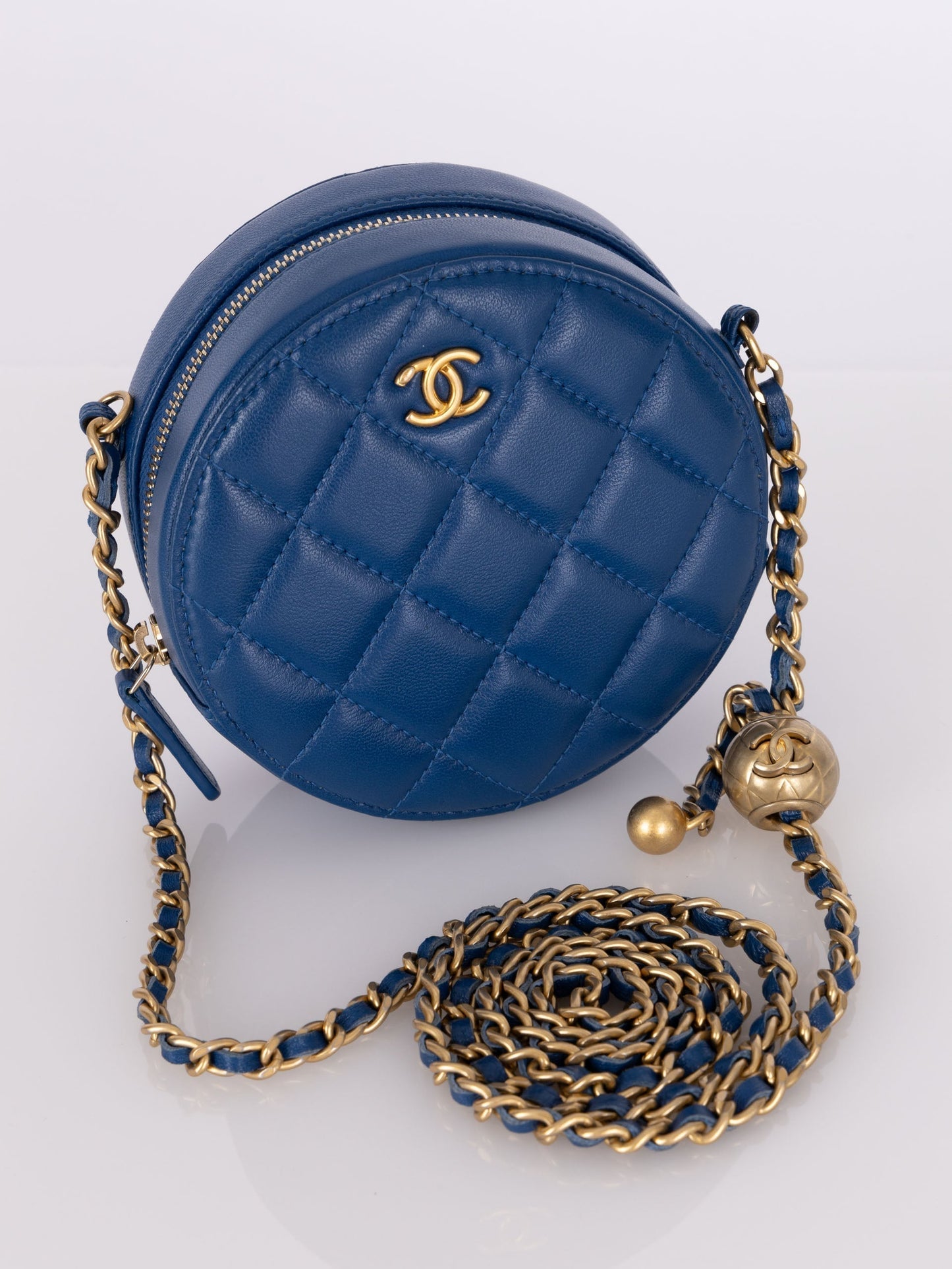 Chanel 2020 Lambskin Round Pearl Crush Crossbody