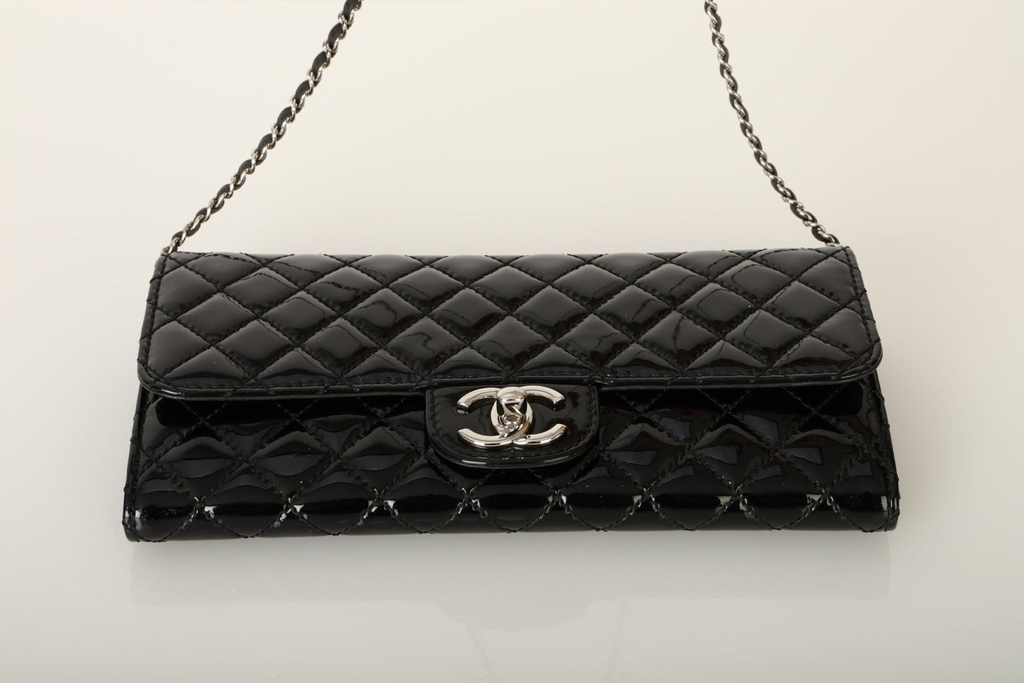 Chanel 2011 Patent Leather East West Wallet on Chain