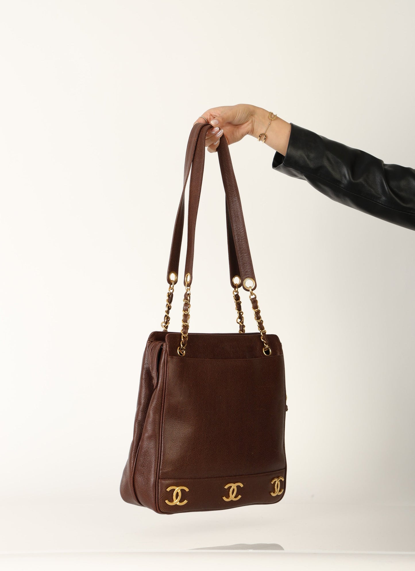 Chanel 1994 Caviar Logo Tote