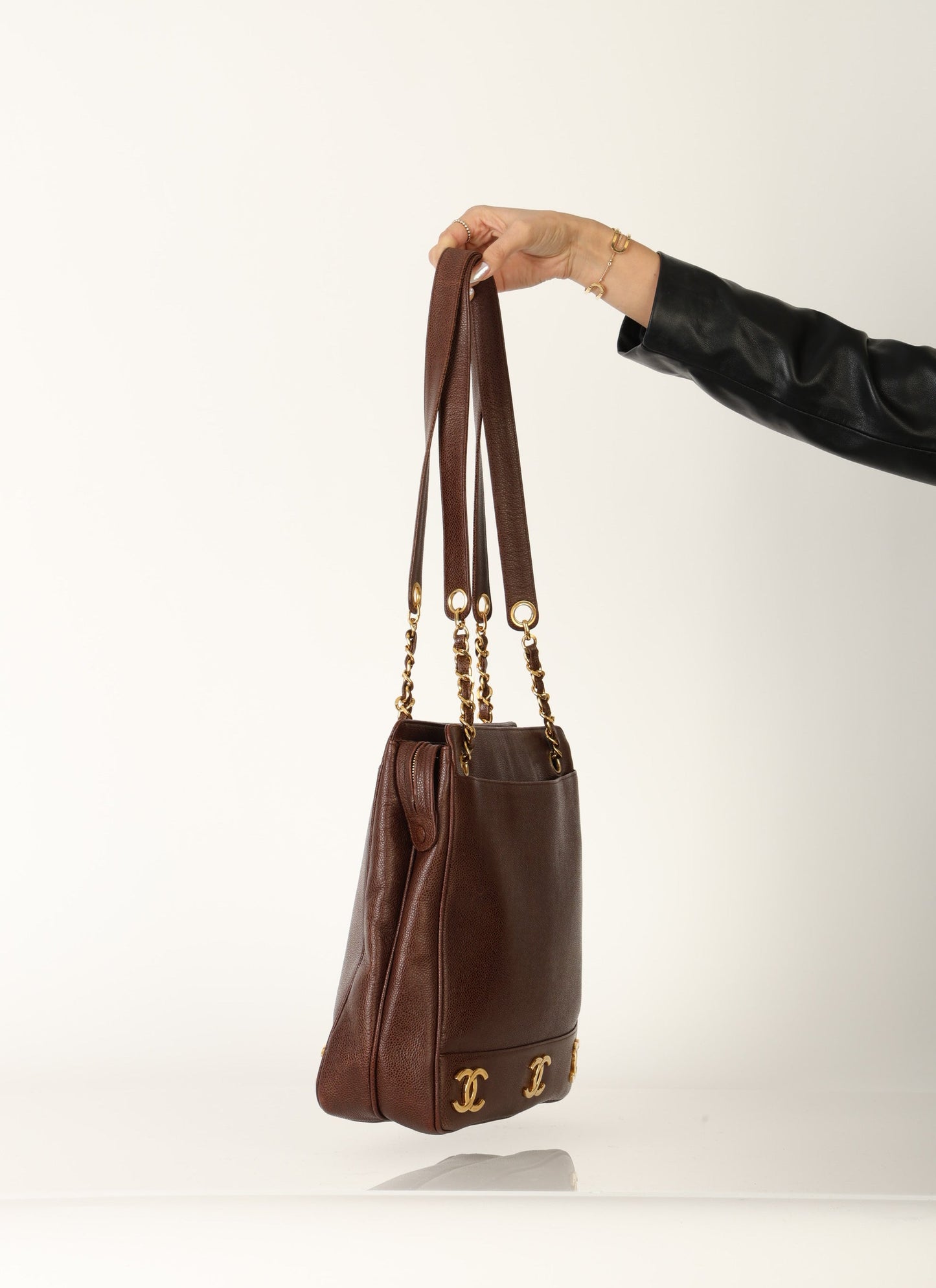 Chanel 1994 Caviar Logo Tote