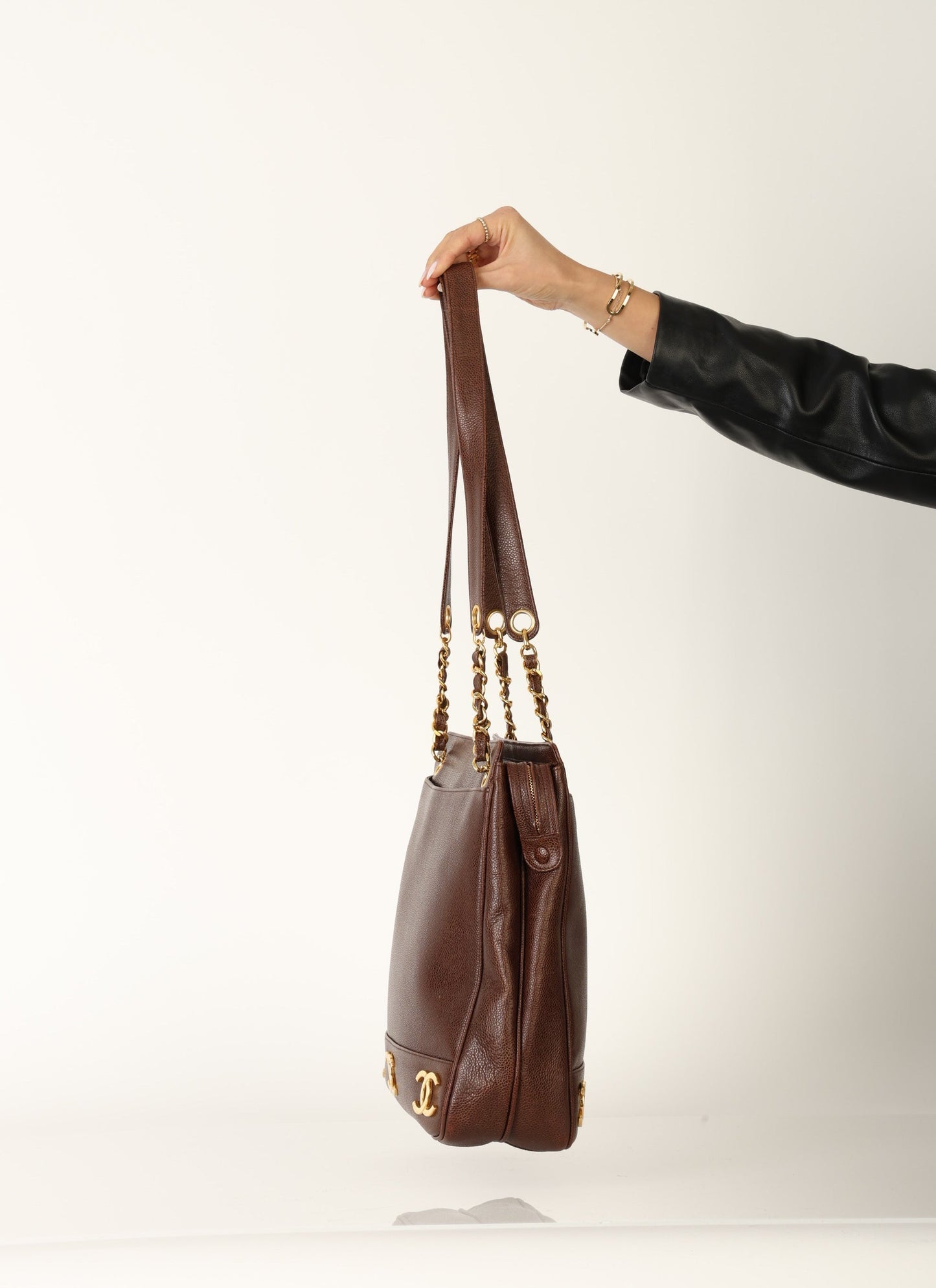 Chanel 1994 Caviar Logo Tote