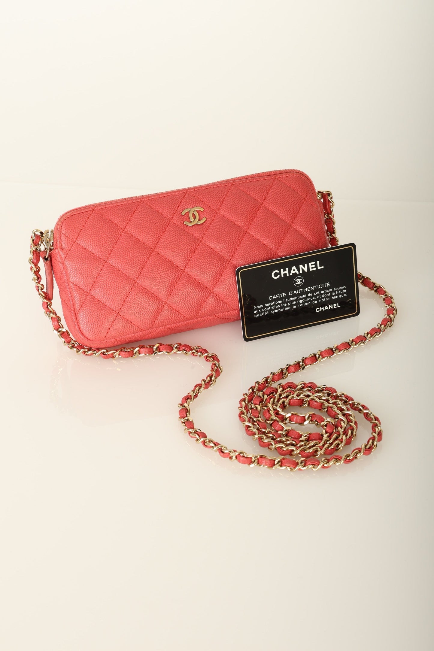 Chanel 2016 Caviar Wallet on Chain