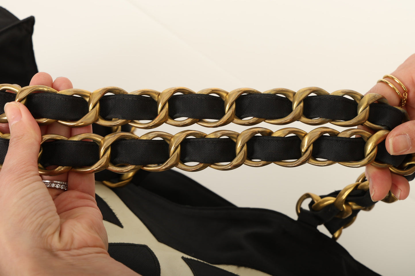 Chanel Nylon Chunky Chain Tote