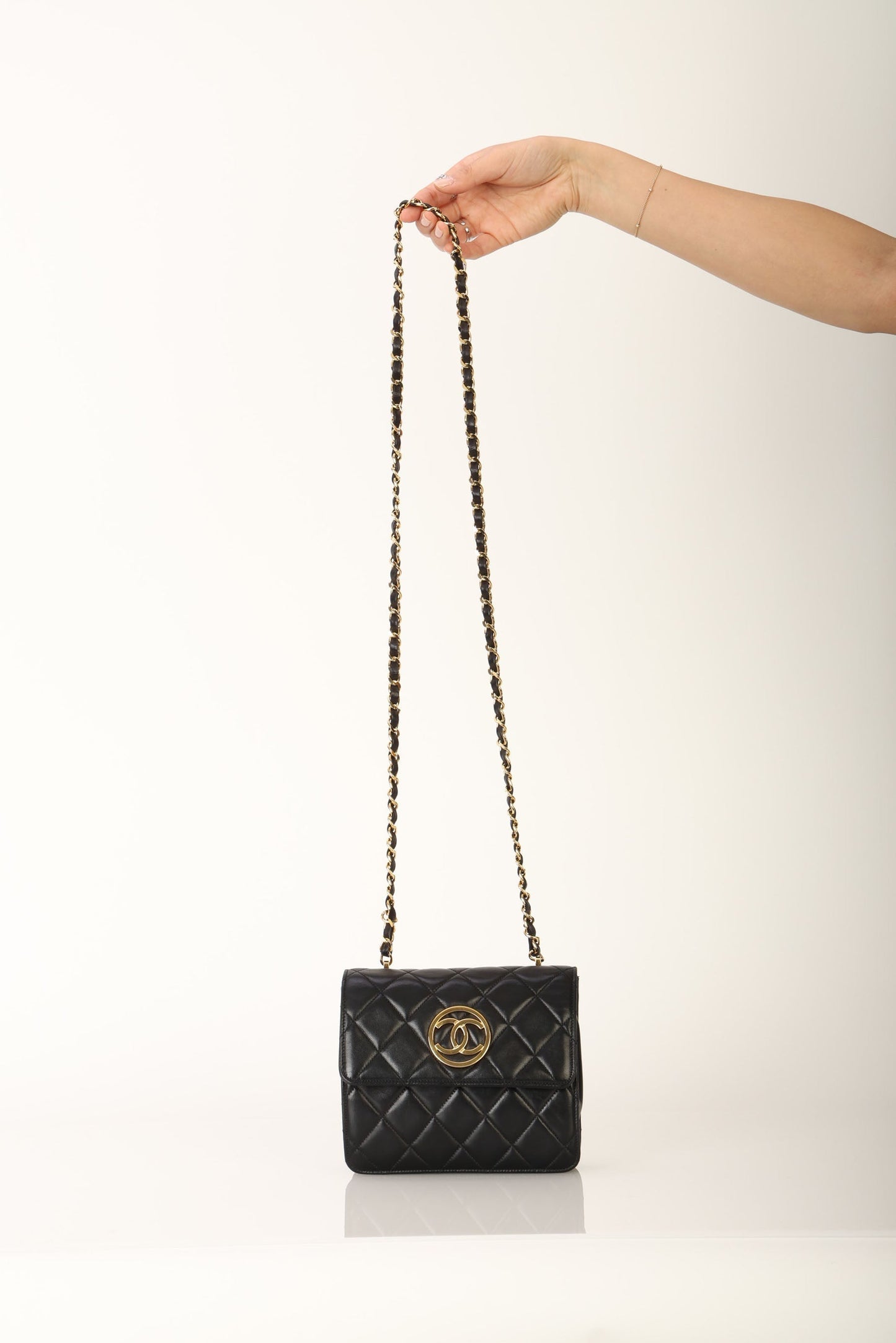 Chanel 1991 Lambskin Mini Square Crossbody Bag