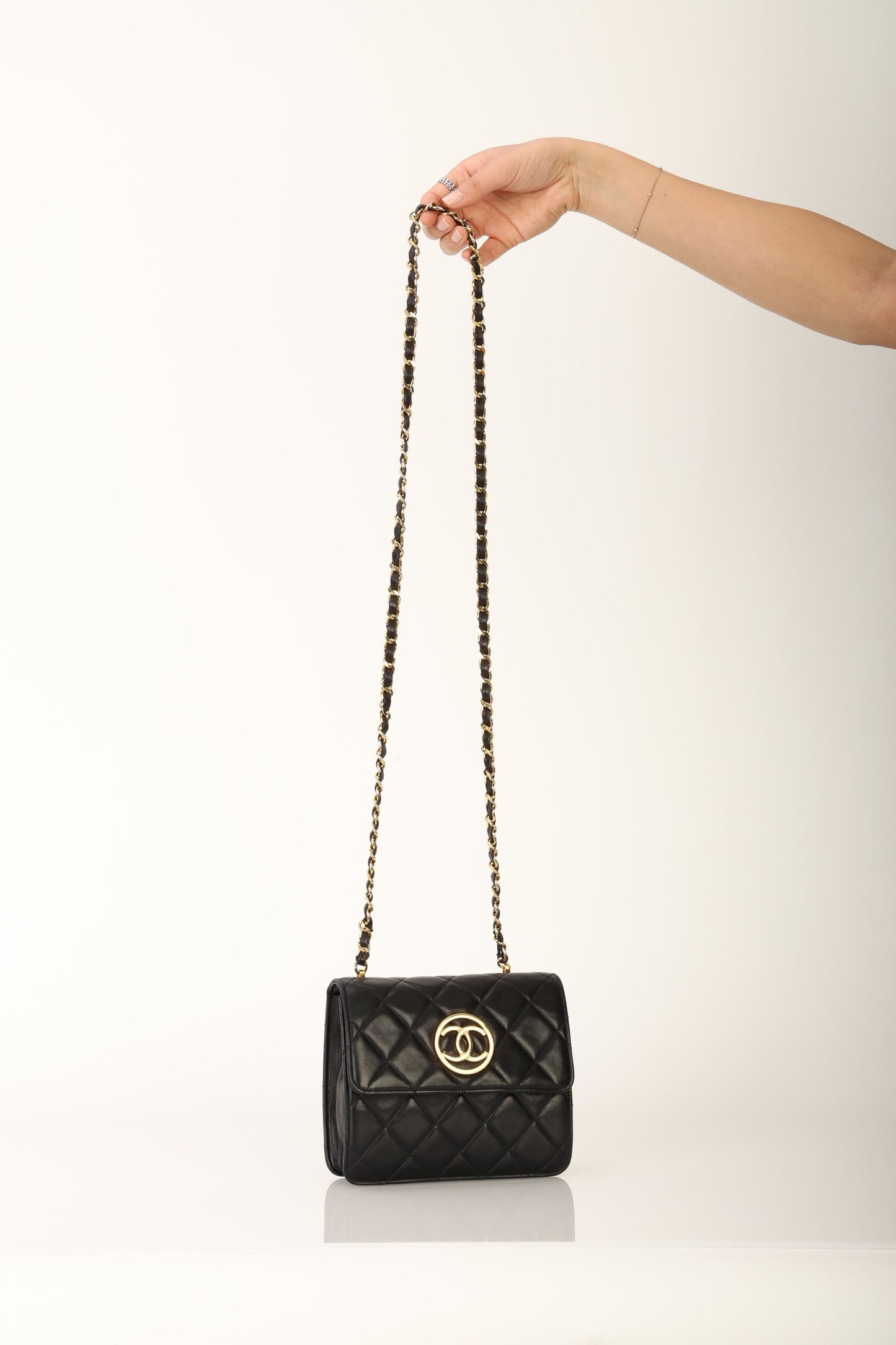 Chanel 1991 Lambskin Mini Square Crossbody Bag