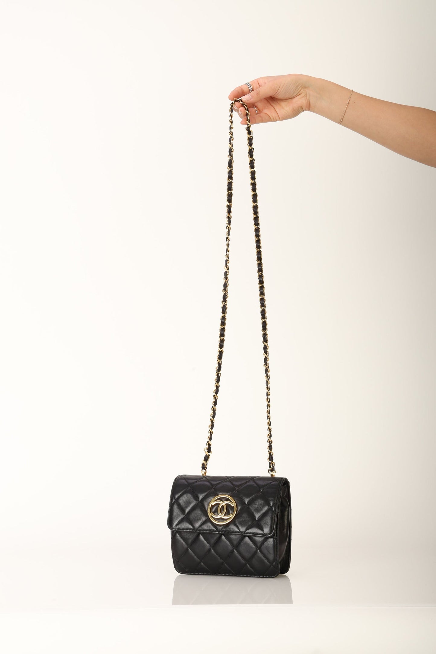 Chanel 1991 Lambskin Mini Square Crossbody Bag