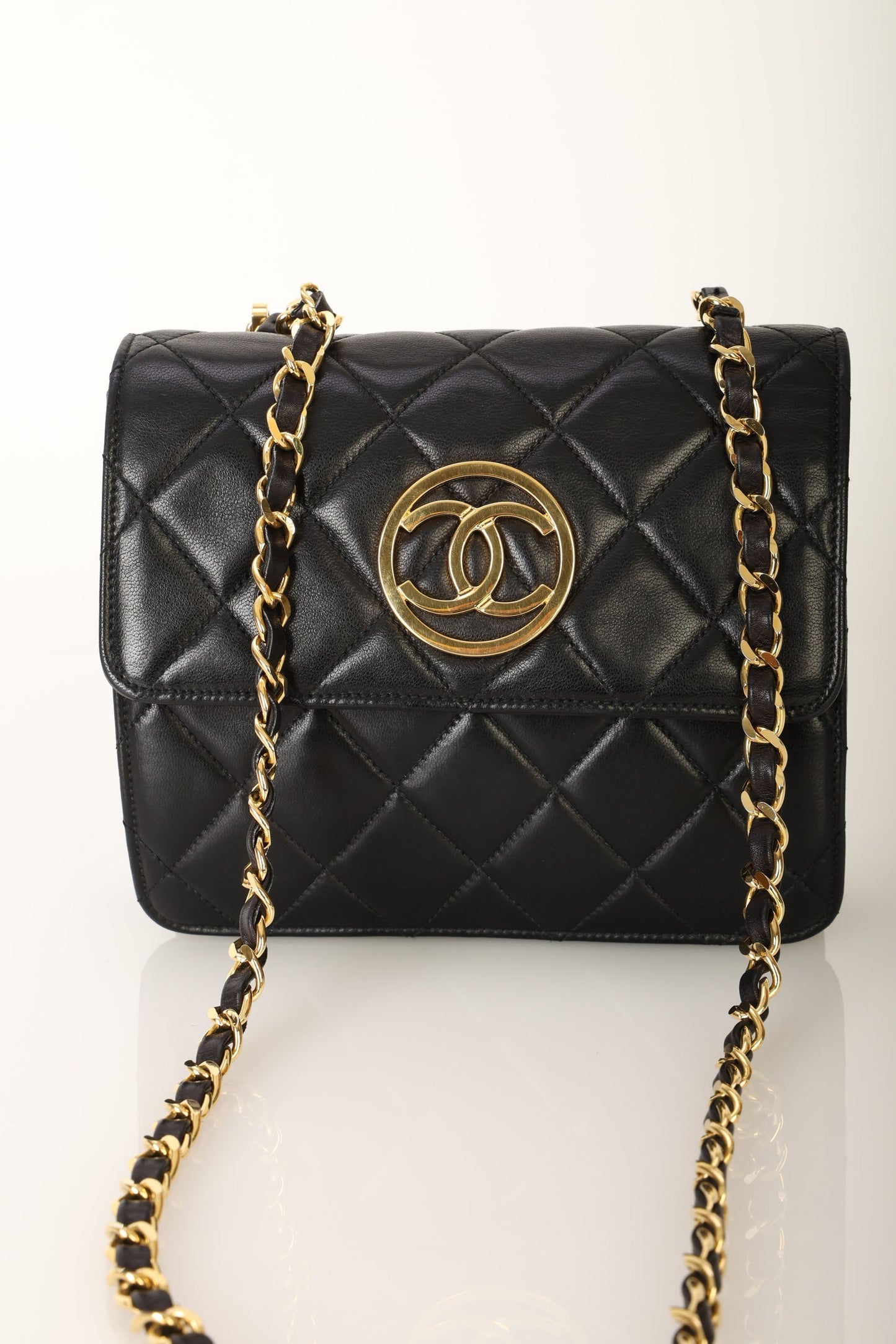 Chanel 1991 Lambskin Mini Square Crossbody Bag