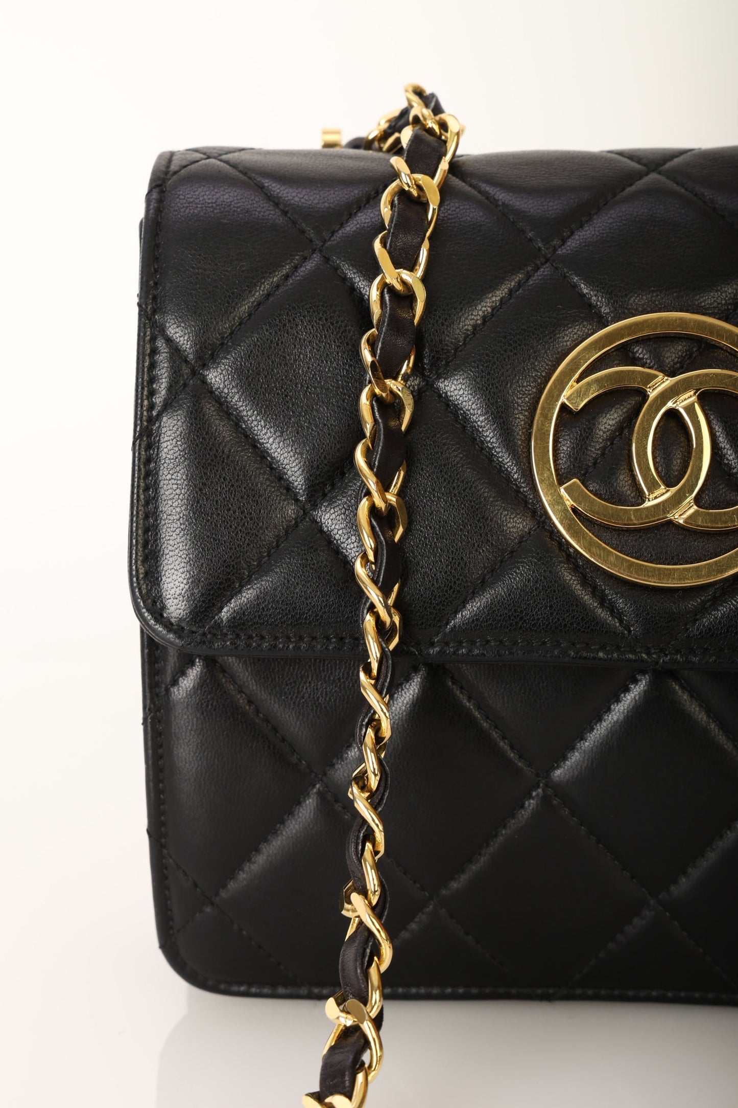 Chanel 1991 Lambskin Mini Square Crossbody Bag