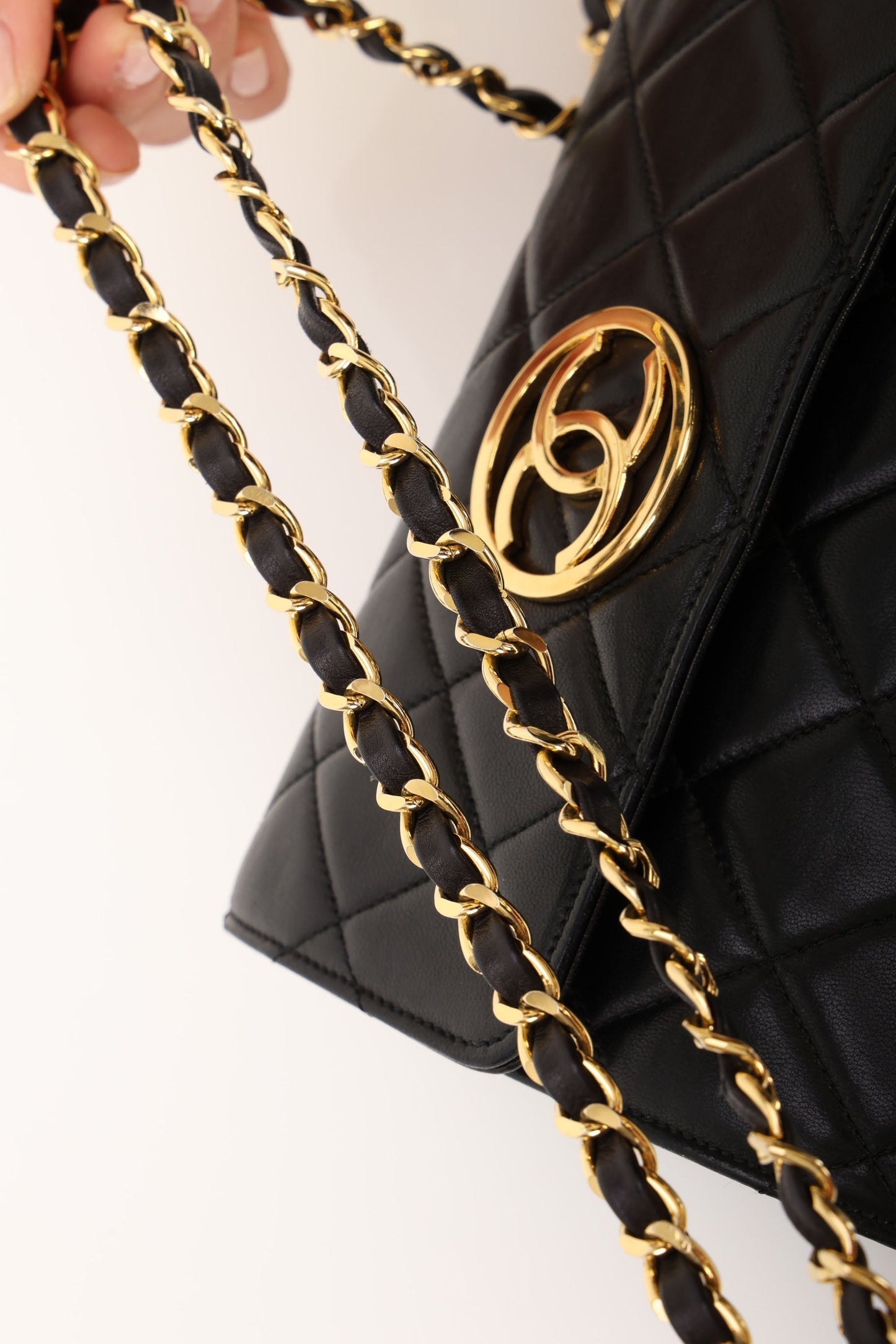 Chanel 1991 Lambskin Mini Square Crossbody Bag