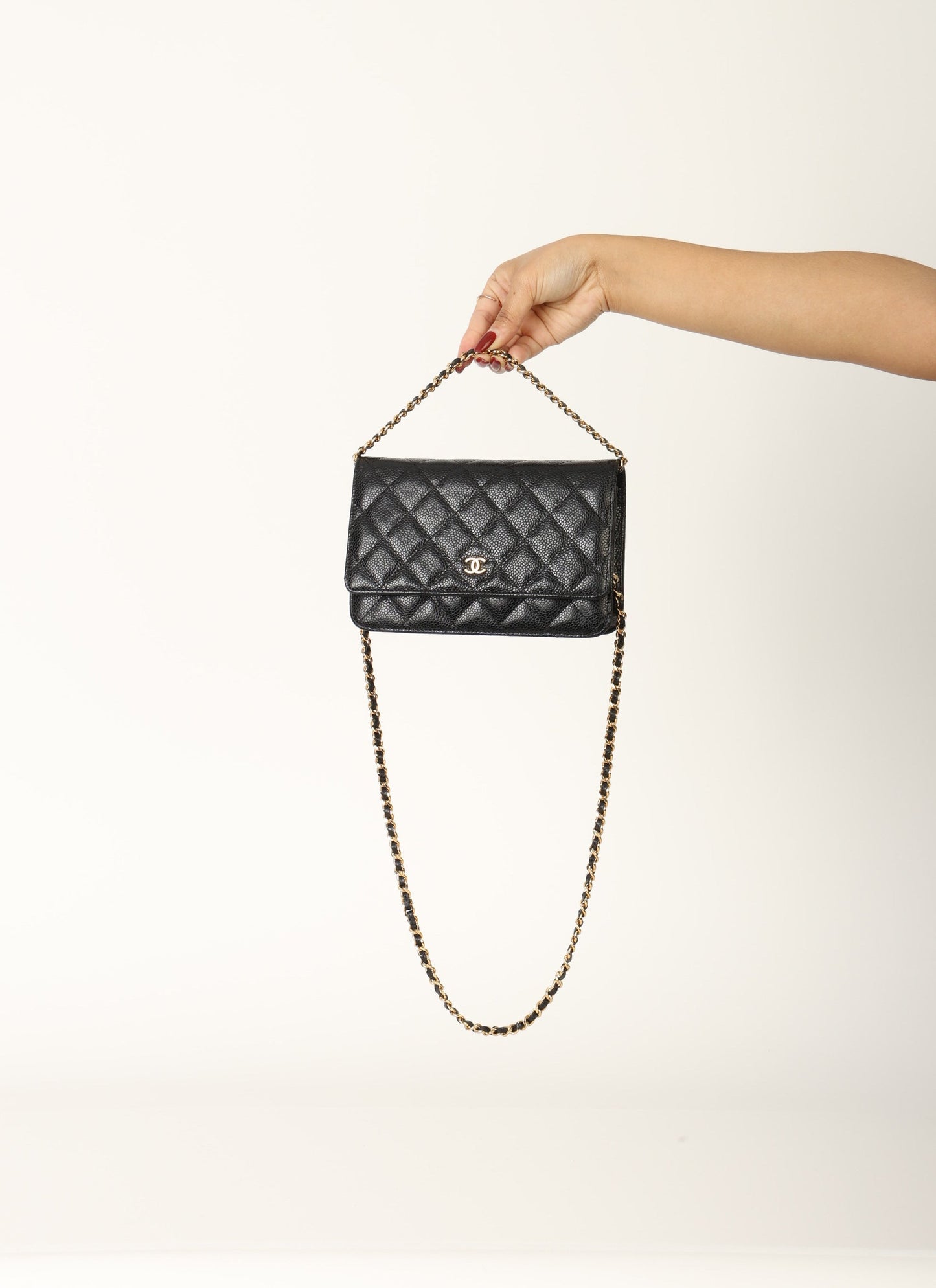 Chanel 2019 Caviar Wallet on Chain