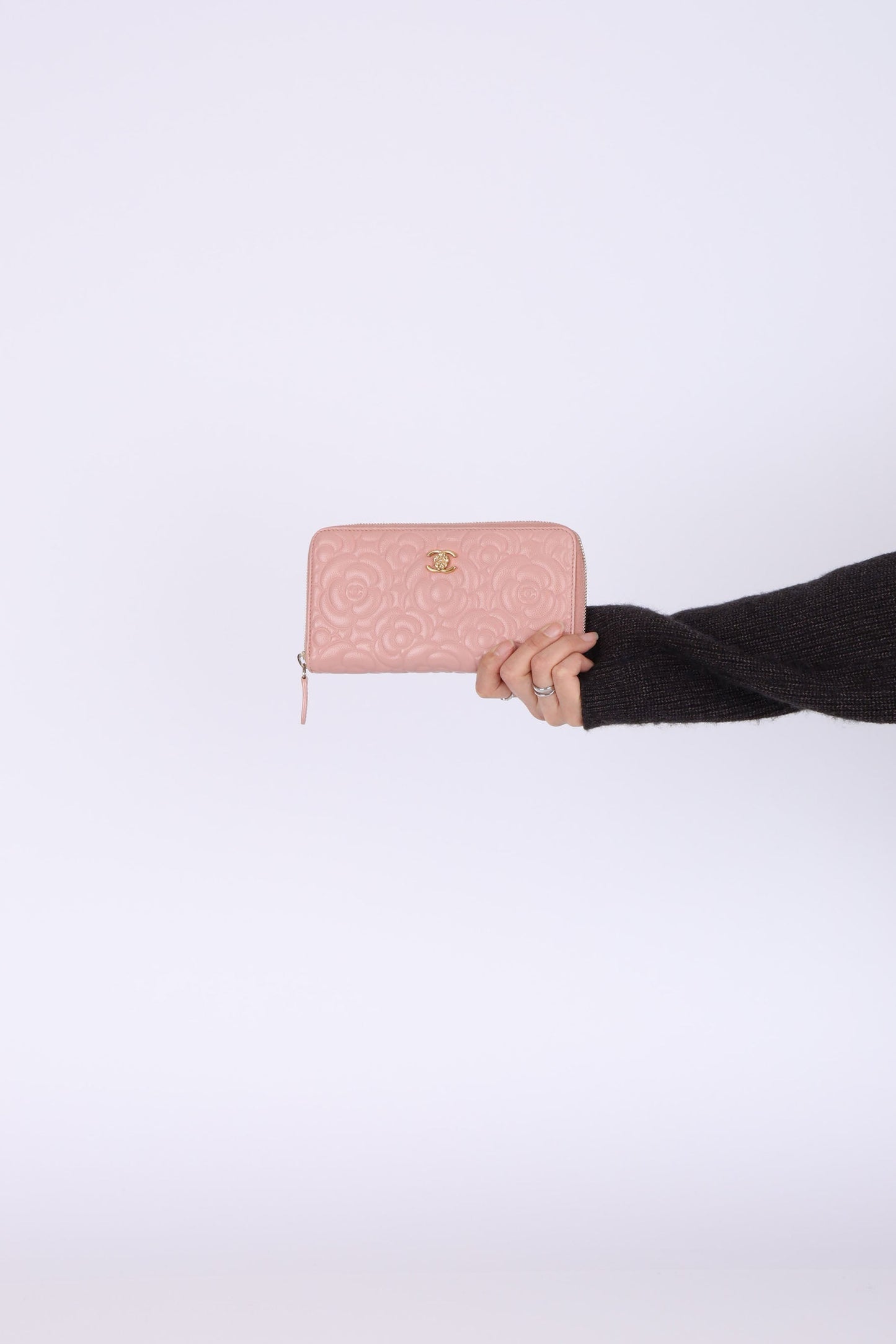 Chanel 2016 Caviar Camellia Continental Wallet