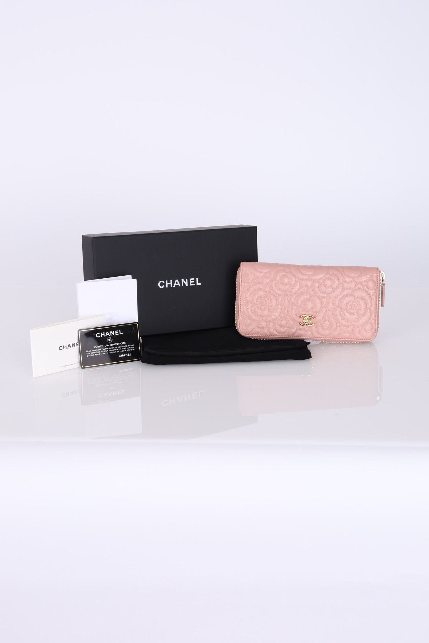 Chanel 2016 Caviar Camellia Continental Wallet