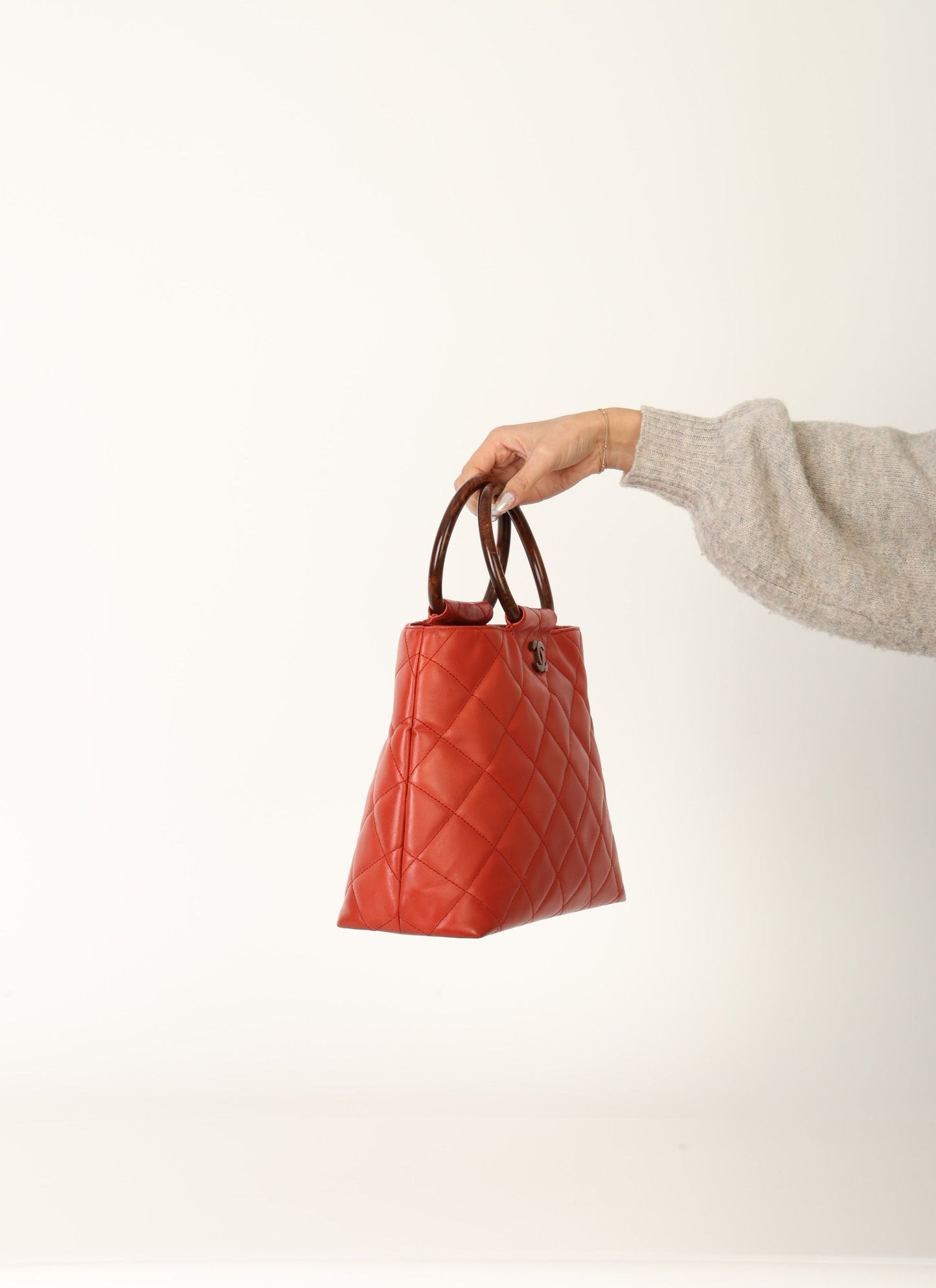 Chanel 2000 Calfskin Wood Acrylic Tote