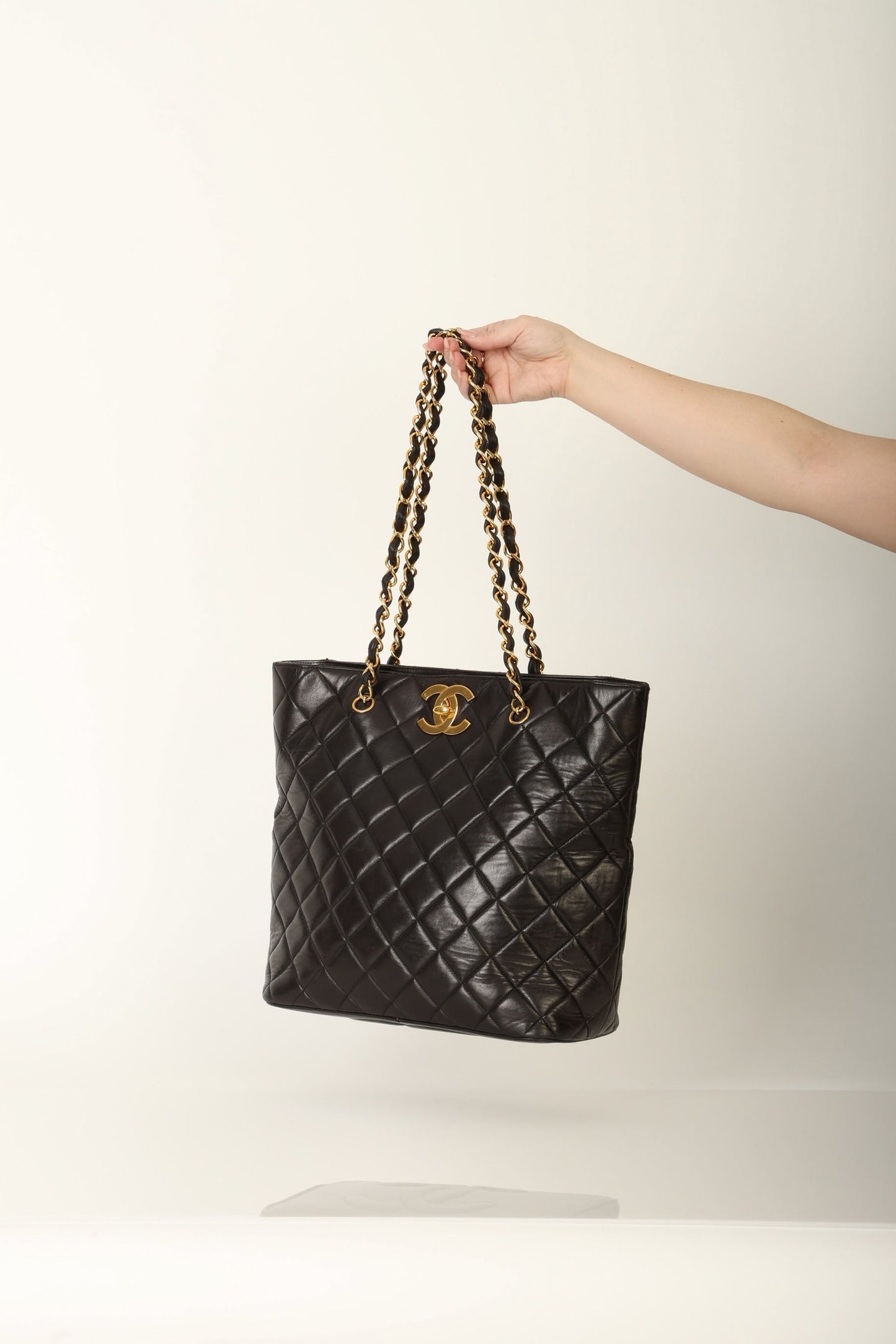 Chanel 1991 Lambskin Turnlock Tote