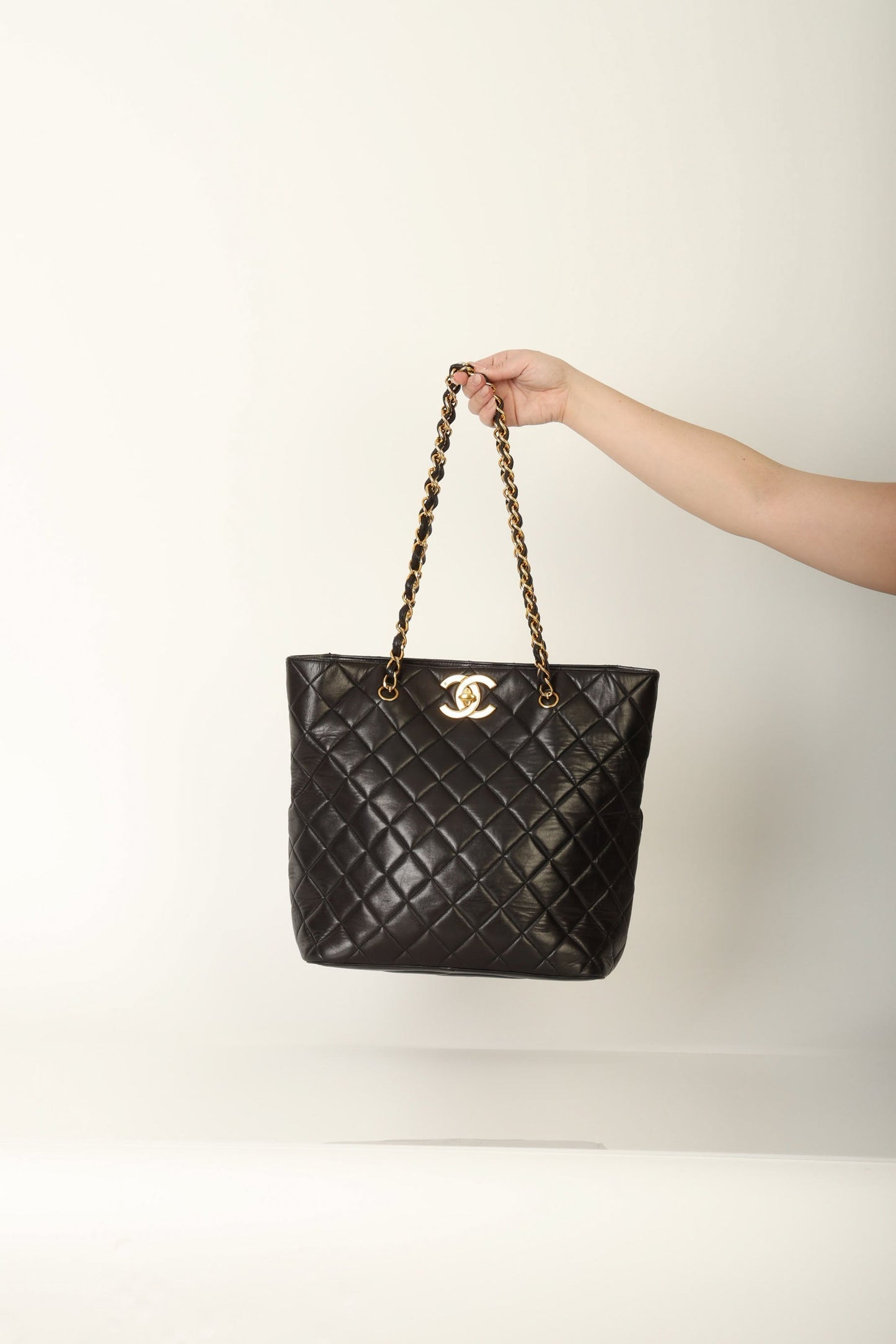 Chanel 1991 Lambskin Turnlock Tote