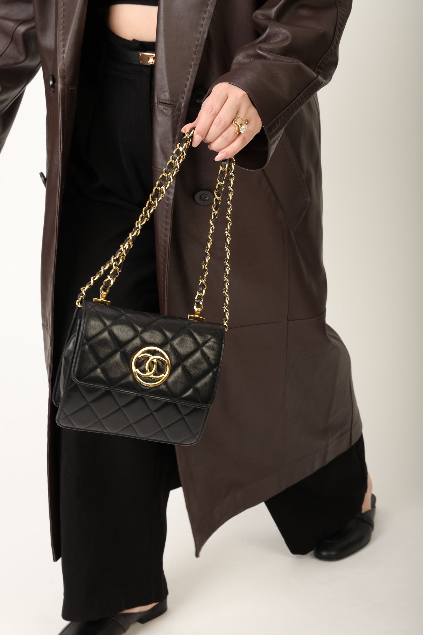 Chanel 1991 Lambskin Mini Square Crossbody Bag