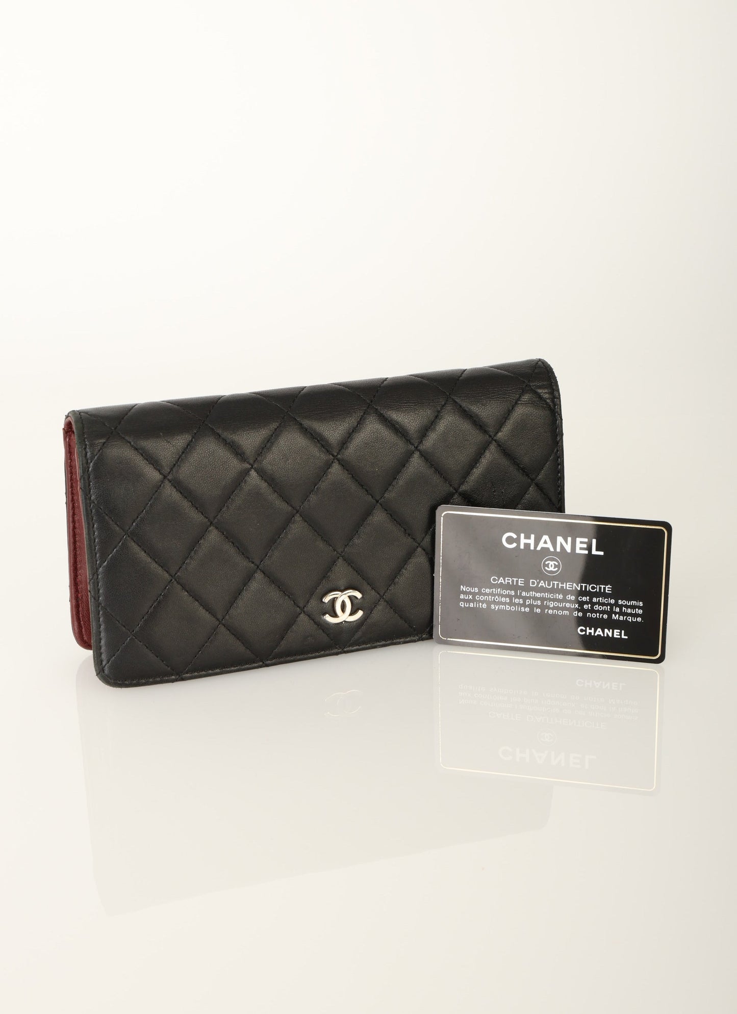 Chanel 2006 Lambskin Long Wallet w/ Chain