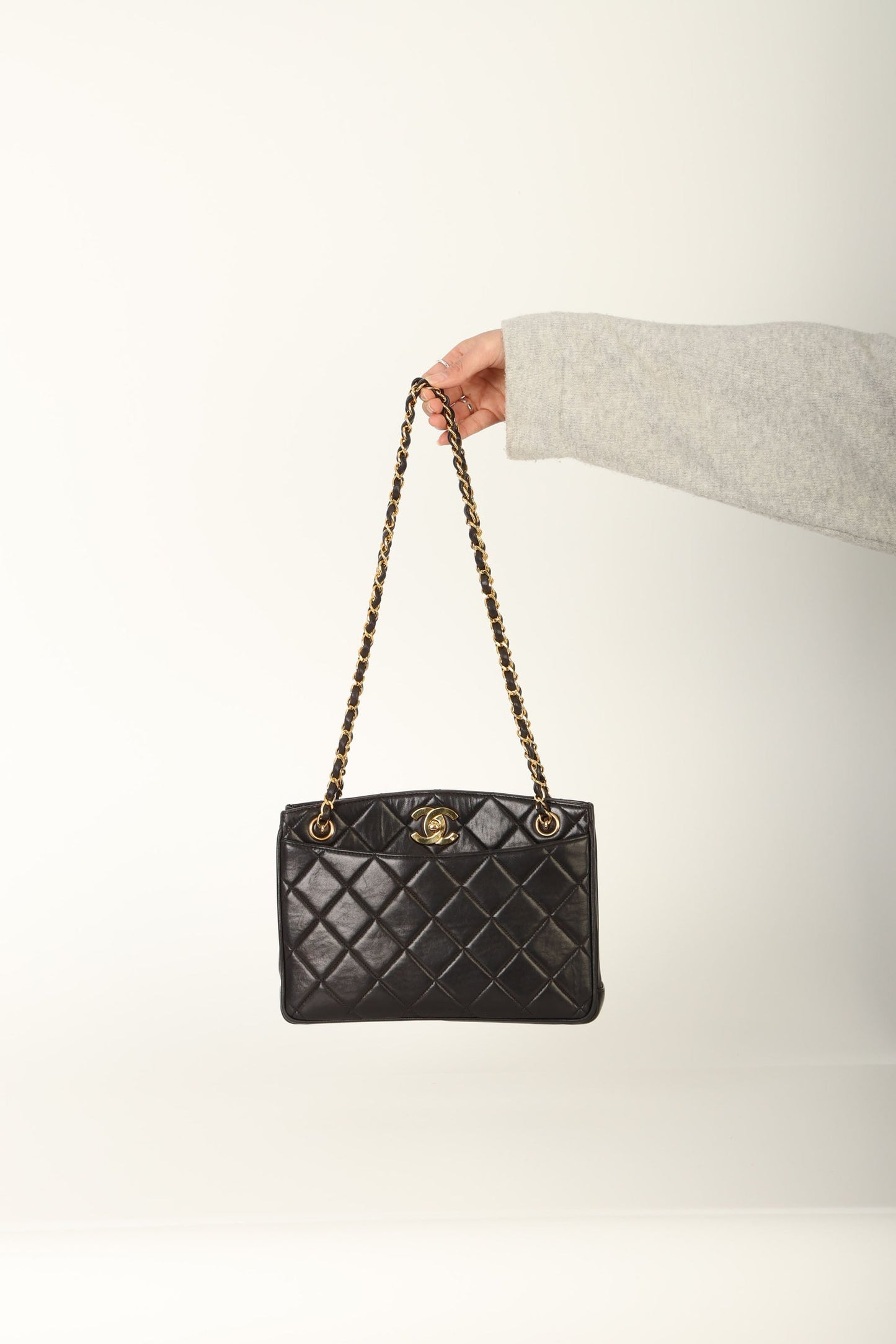 Chanel 1994 Lambskin Turnlock Tote