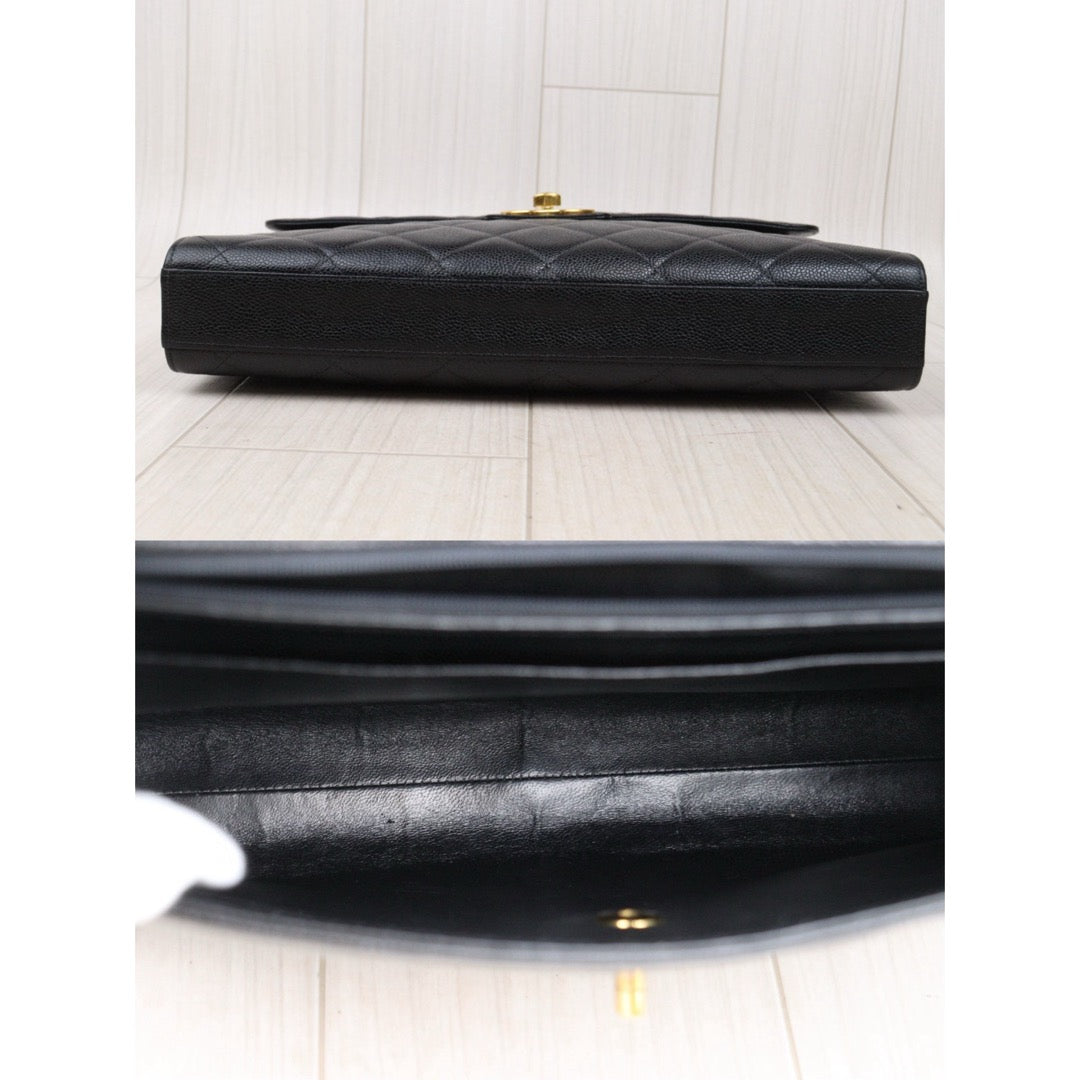 Very Good ( Rank A) ｜CHANEL Caviar Skin Leather Calf Leather  Handbag Black Made In 1996-1997 Year｜S25032628