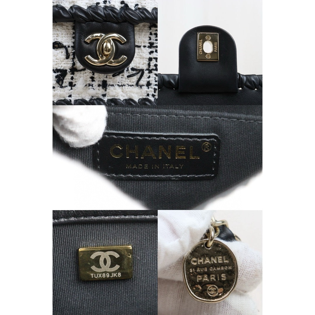 Very Good ( Rank A)｜ CHANEL Matrasse 19 Black White Splicing Color Shoulder Bag IC Chips Model｜P25051608