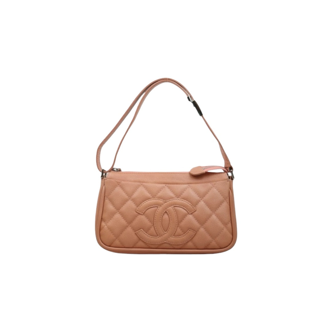 Very Good ( Rank A)｜ CHANEL Caviar Skin Calf Leather Shoulder Bag Pink Made In 2008～2009Year｜Y25061701