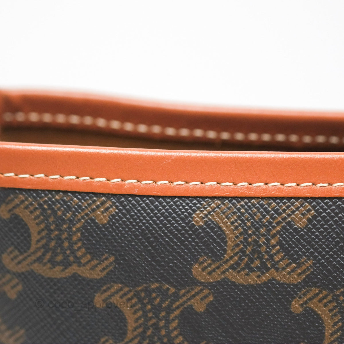 Celine Small Bucket Triomphe Canvas Tan Calfskin