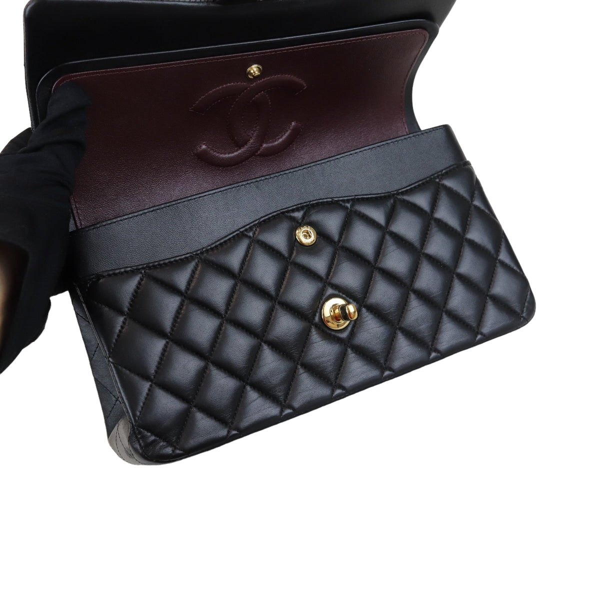 Classic Flap Medium M/L Lambskin Black GHW