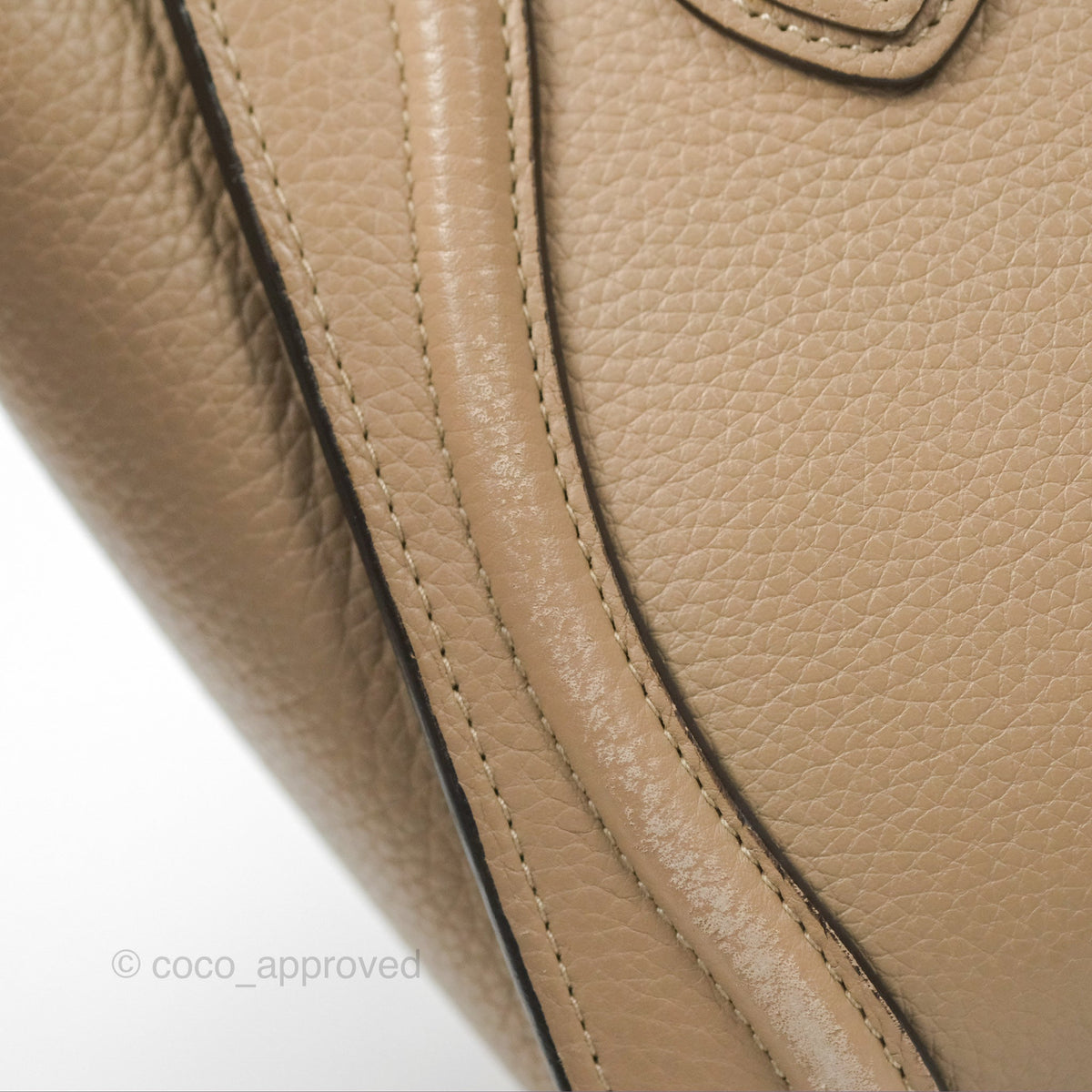 Celine Nano Luggage Bag Dune Drummed Calfskin