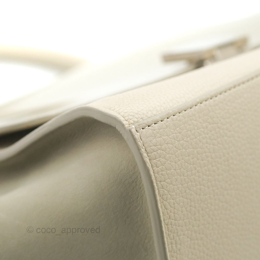 Celine Small Sleek Trapeze Beige Calfskin/Patent