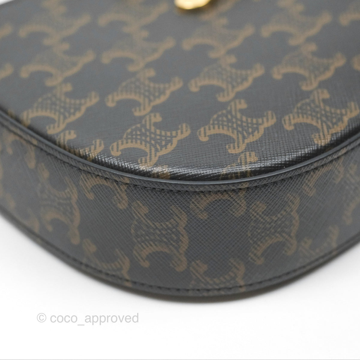 Celine Medium Tilly Bag In Triomphe Canvas and Calfskin Tan