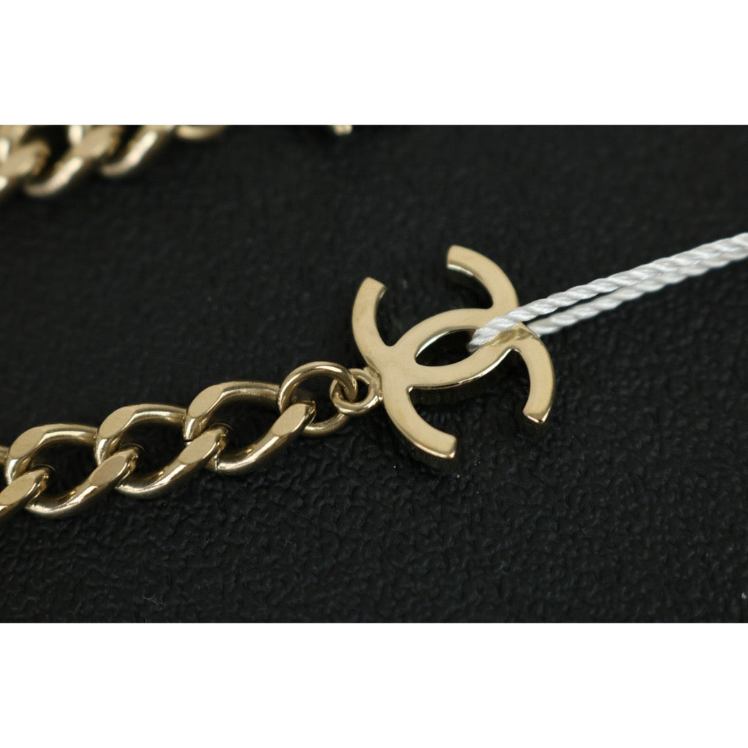 Very Good ( Rank A)｜ CHANEL Coco Mark Chain Rhinestone Chocker Necklace｜F25012310