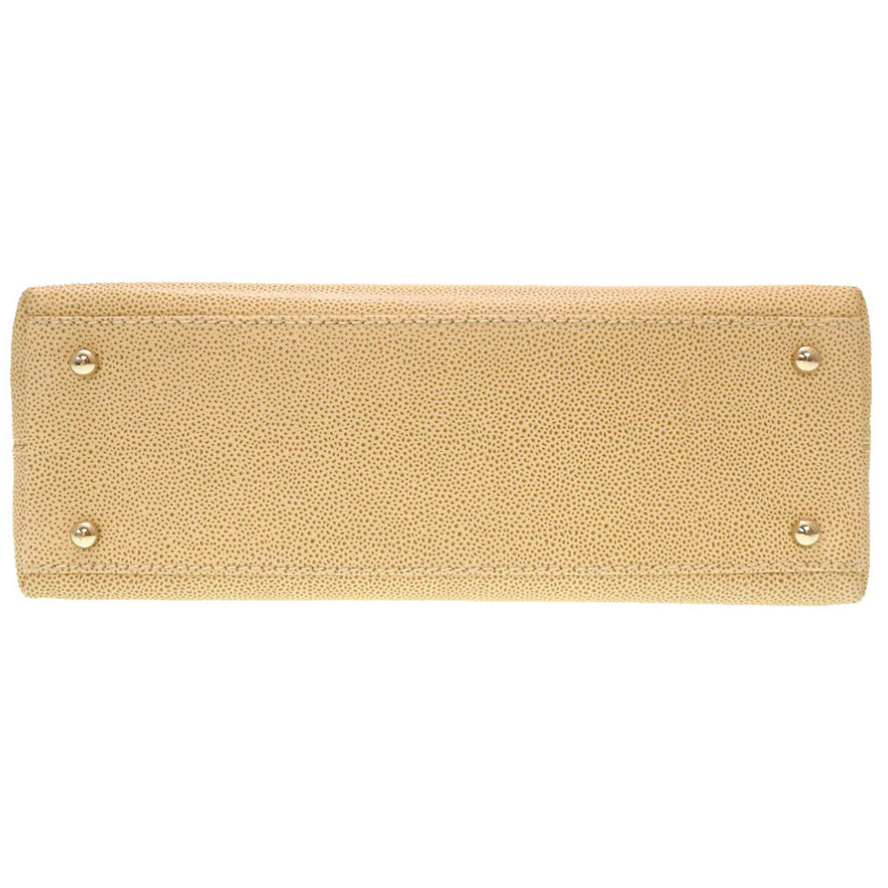 CHANEL Tote Bag Caviar skin beige COCO Mark Women Used