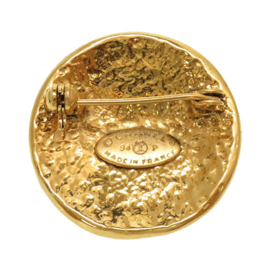 CHANEL Brooch metal gold COCO Mark vintage