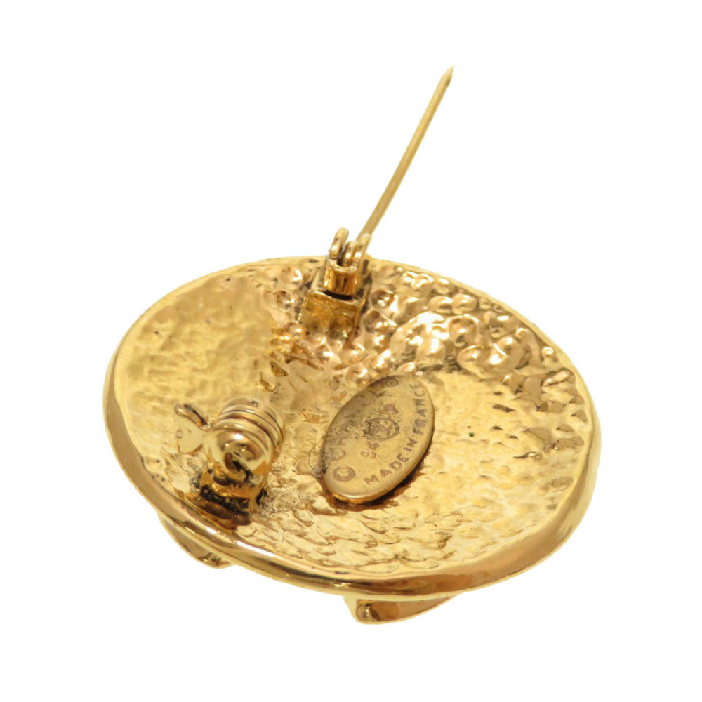 CHANEL Brooch metal gold COCO Mark vintage