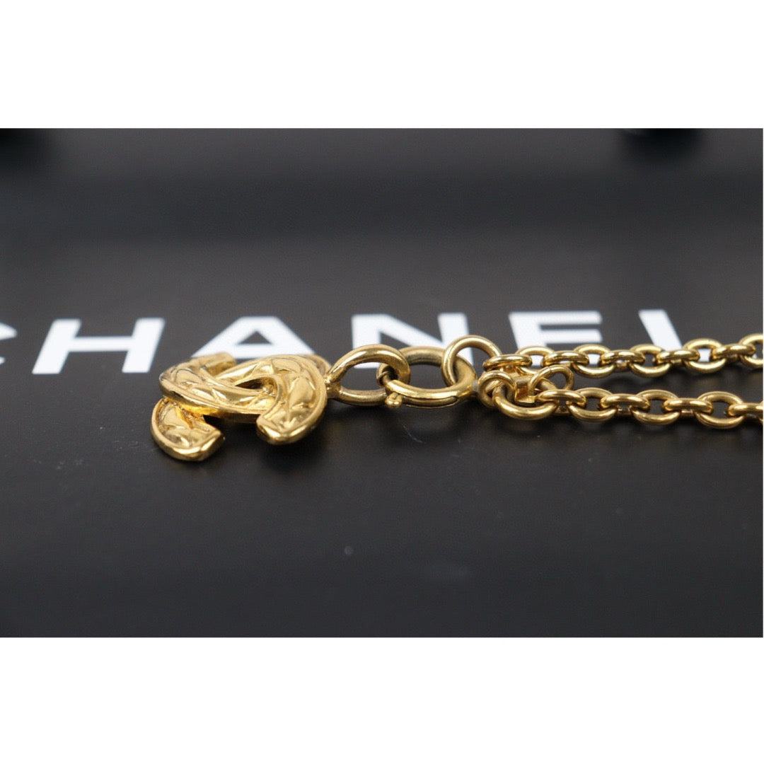 Very Good ( Rank A) ｜ CHANEL Coco Mark 24K Gold Plated Necklace｜W24121301