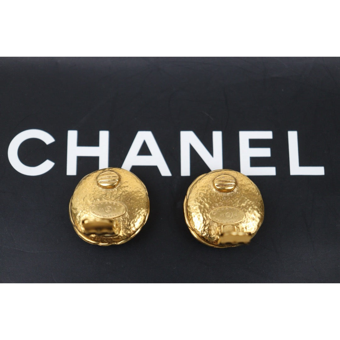Very Good ( Rank A)｜CHANEL COCO Mark 24K Gold Plating Pearl Earrings  Made In 1995Year ｜25061913