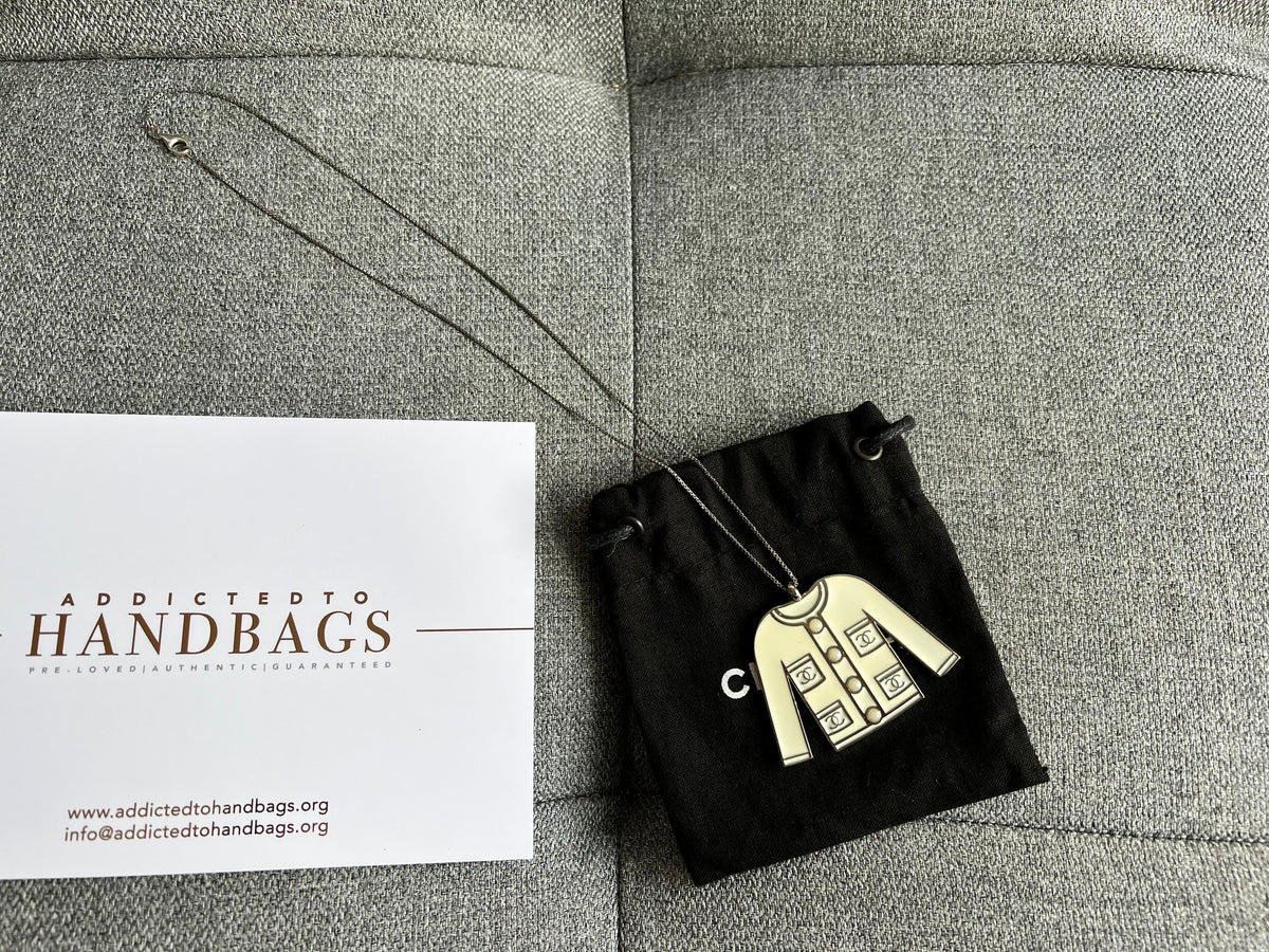 Chanel Ivory Enamel Classic Jacket Bag charm