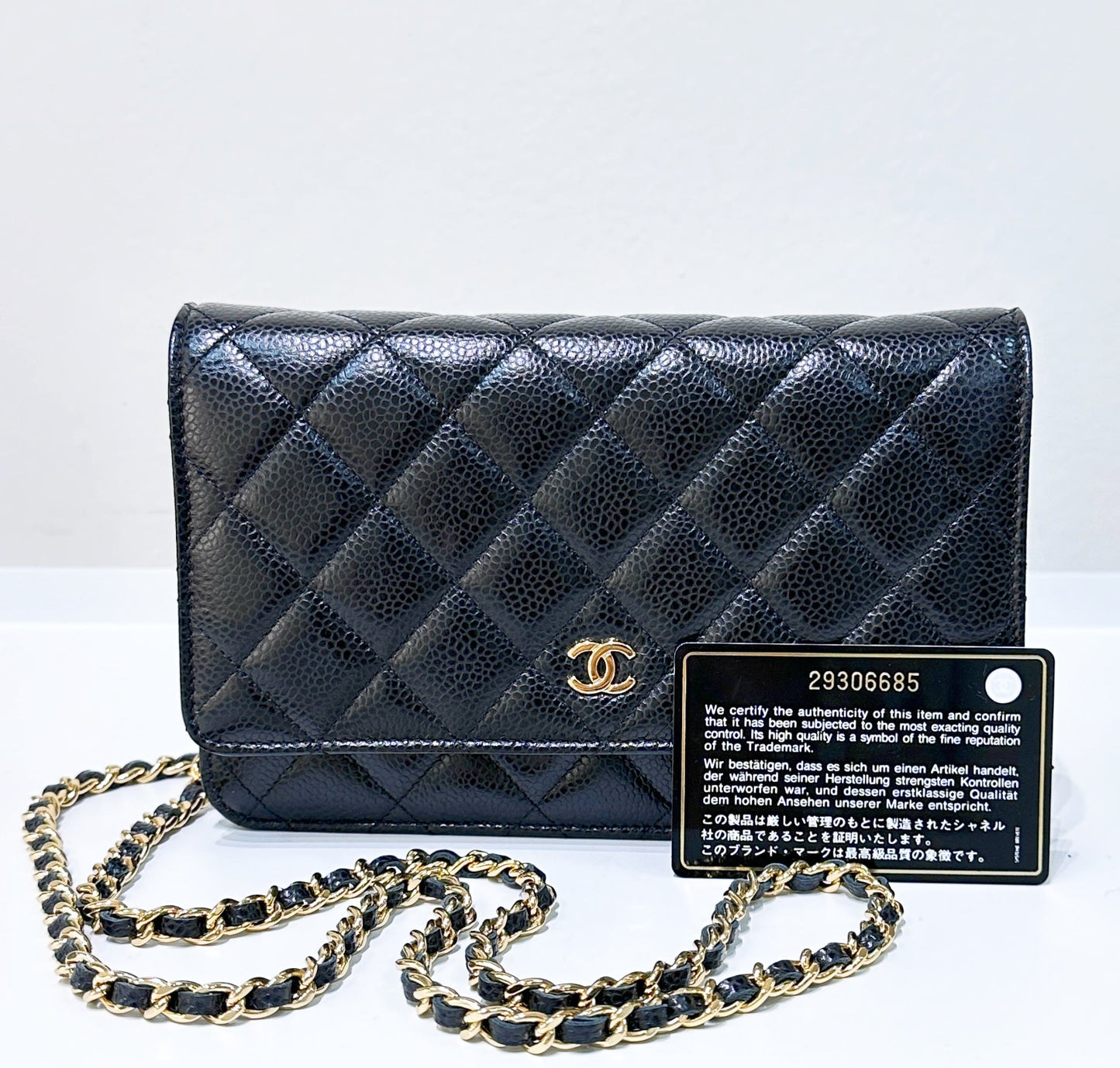 Chanel Classic Wallet on Chain Caviar Black GHW 29 Holo