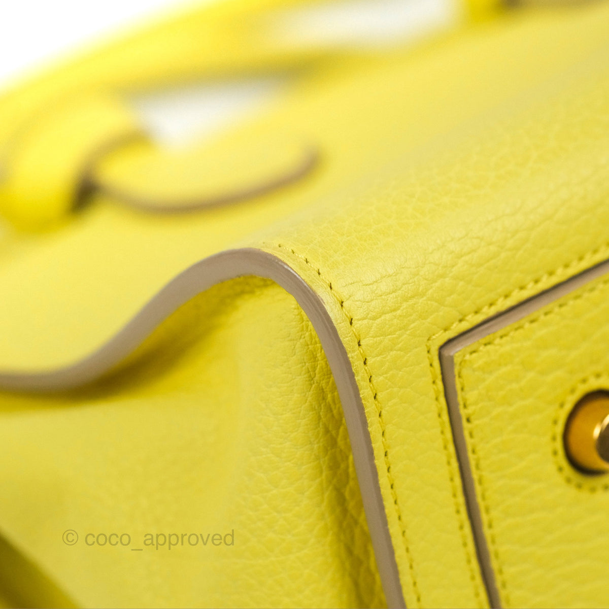 Celine Small Tie Knot Bag Yellow Grained Leather