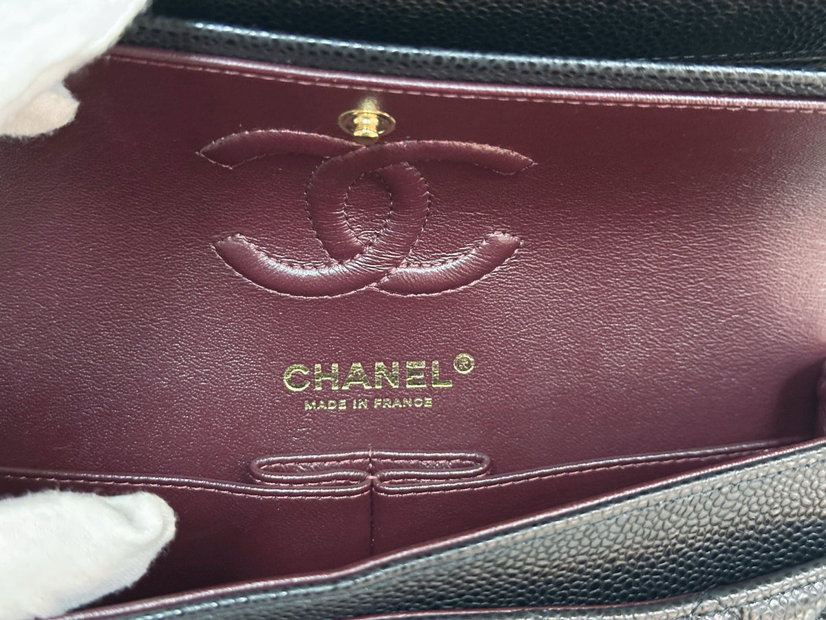 Chanel Small Classic Quilted Caviar Double Flap Bag Black