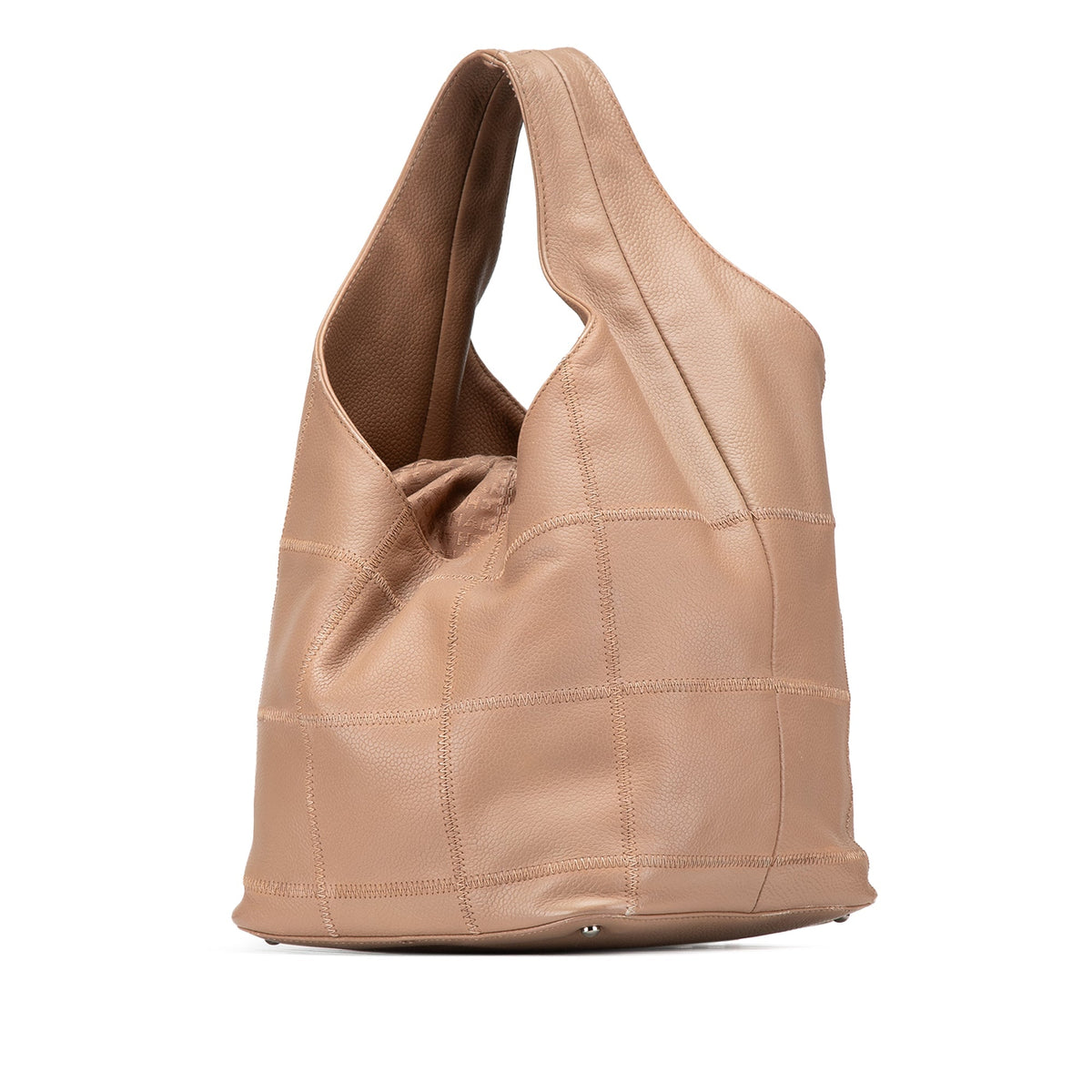 Tan Chanel Grained Calfskin Chocolate Bar Handbag