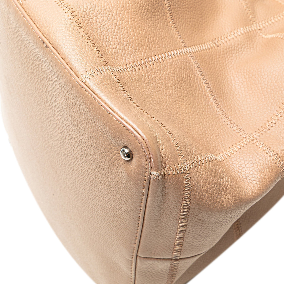 Tan Chanel Grained Calfskin Chocolate Bar Handbag