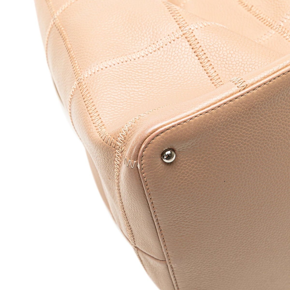 Tan Chanel Grained Calfskin Chocolate Bar Handbag