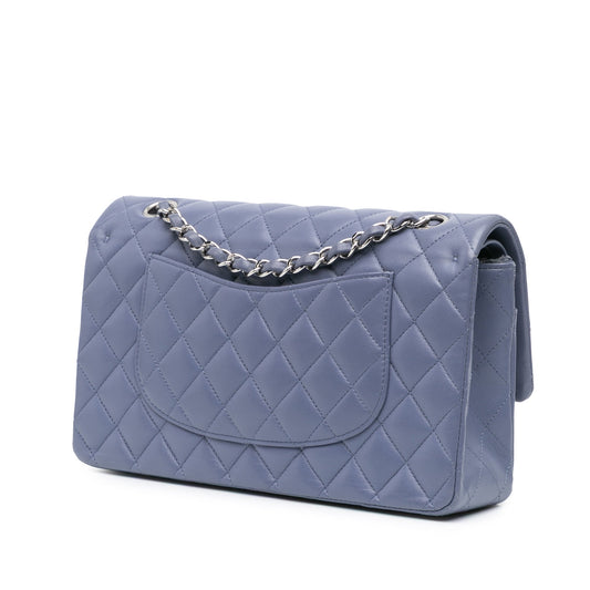 Purple Chanel Medium Classic Lambskin Double Flap Shoulder Bag