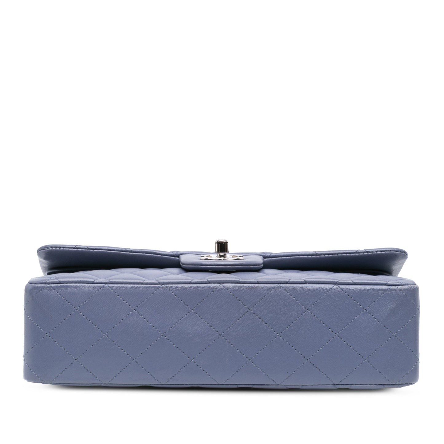 Purple Chanel Medium Classic Lambskin Double Flap Shoulder Bag