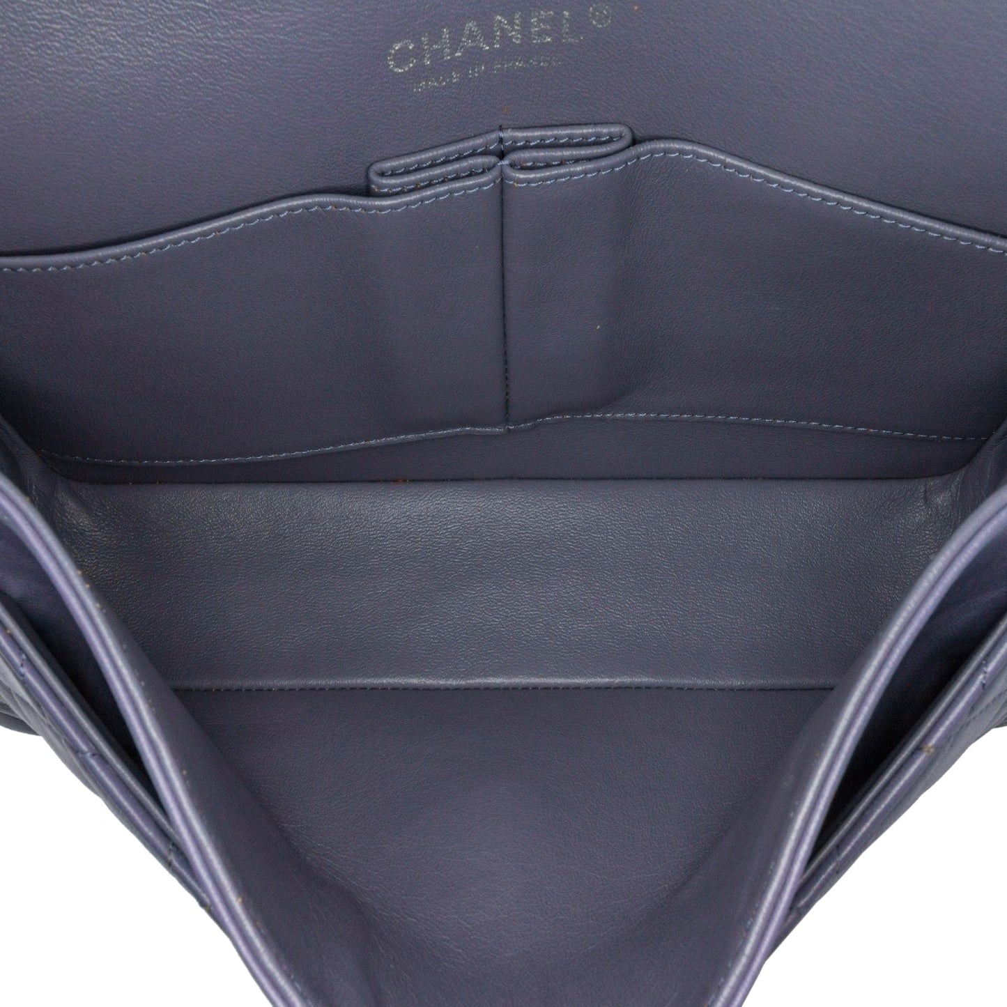 Purple Chanel Medium Classic Lambskin Double Flap Shoulder Bag