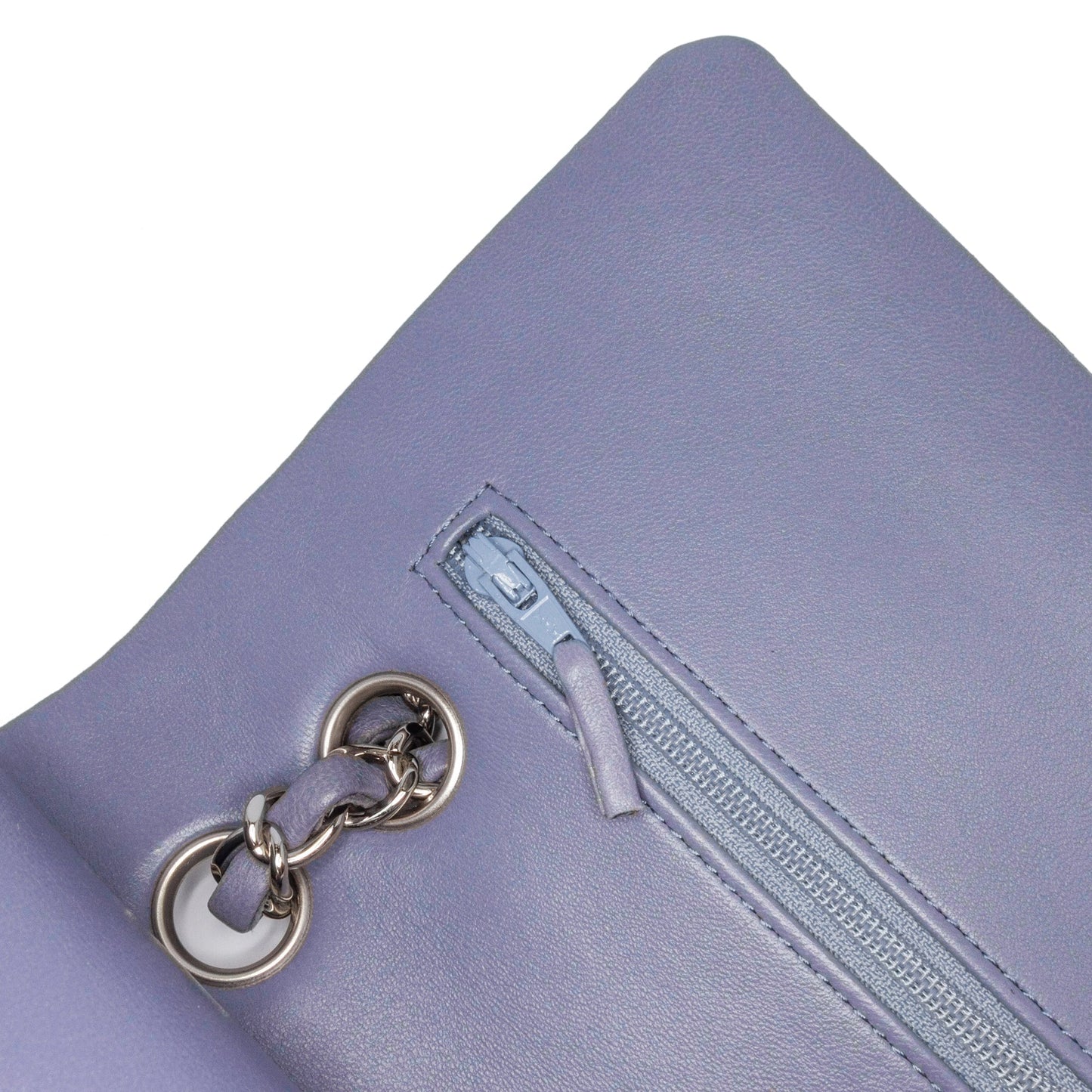Purple Chanel Medium Classic Lambskin Double Flap Shoulder Bag